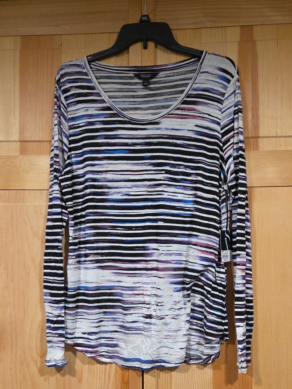 Simply Vera Vera Wang Long Sleeve Watercolor Top Size L NWT